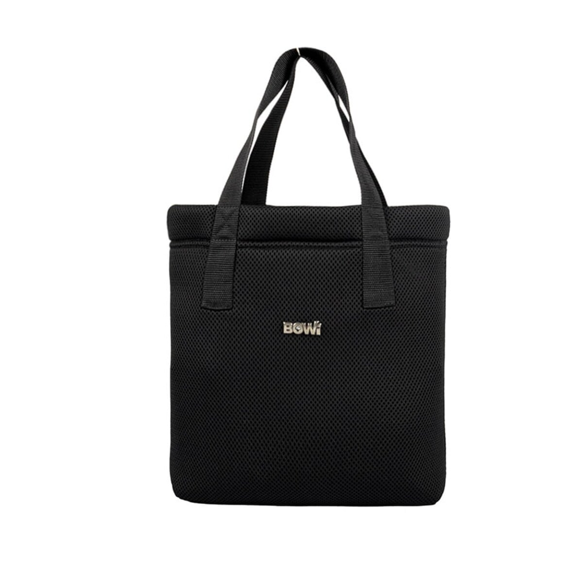 Torba do ręki mała czarna z kieszonką 35x30 cm, śniadaniówka