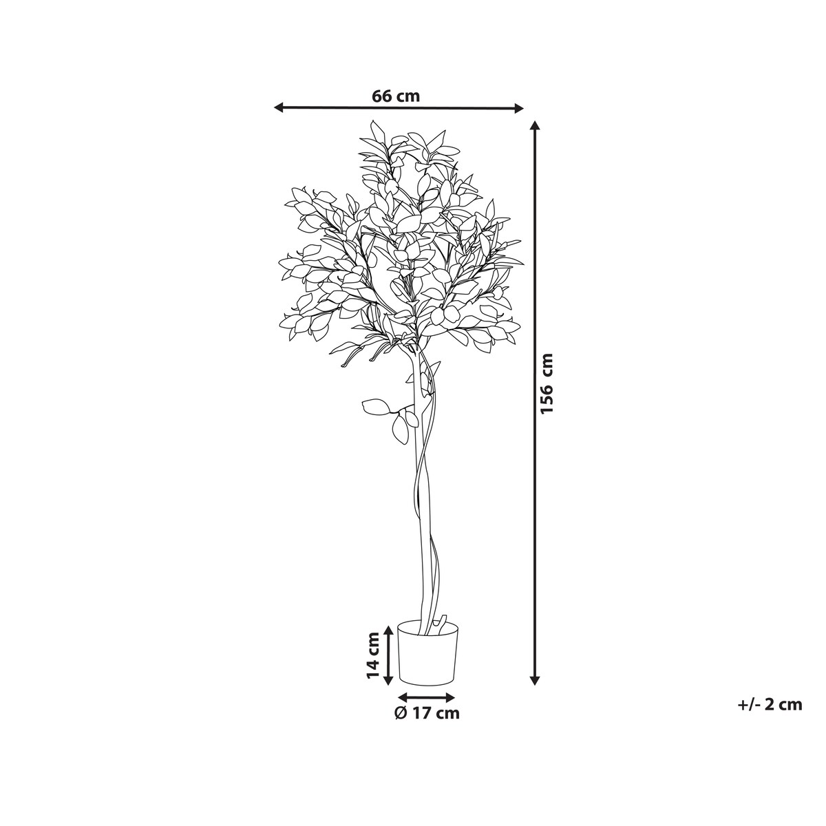 Sztuczna roślina LEMON TREE 156 cm Zielony