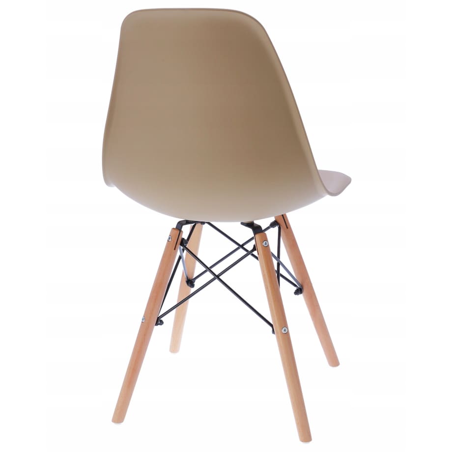 Krzesło skandynawskie wyprofilowane EVA beżowe