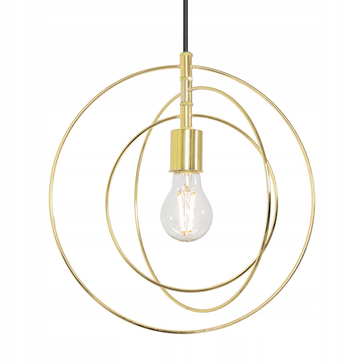 Lampa Sufitowa Metalowa Złote Okręgi Pierścieniowa