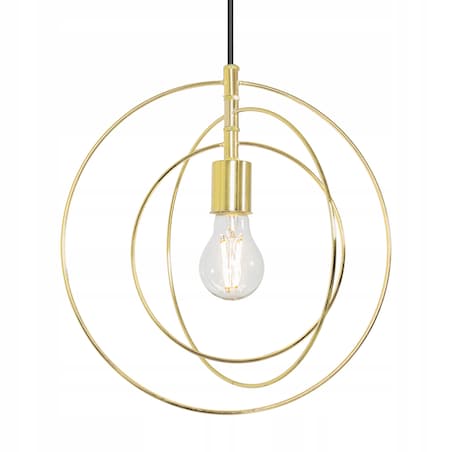 Lampa Sufitowa Metalowa Złote Okręgi Pierścieniowa