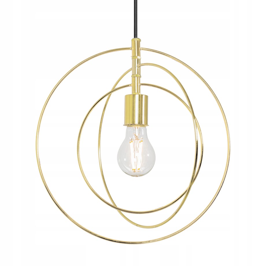 Lampa Sufitowa Metalowa Złote Okręgi Pierścieniowa