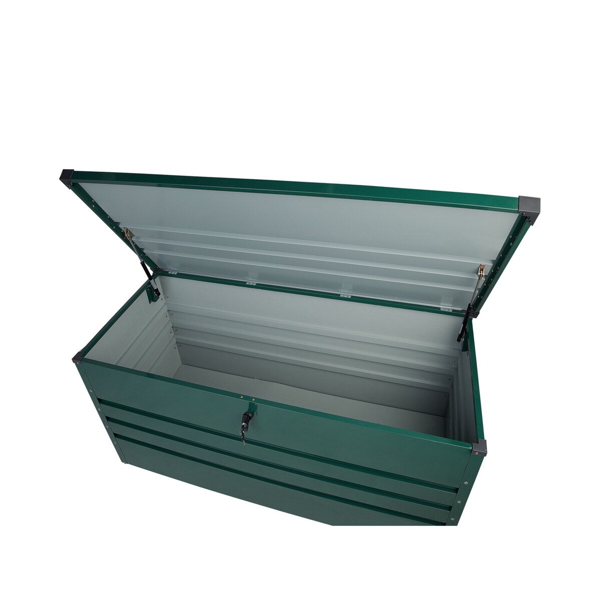 Skrzynia ogrodowa metalowa 400 l zielona CEBROSA