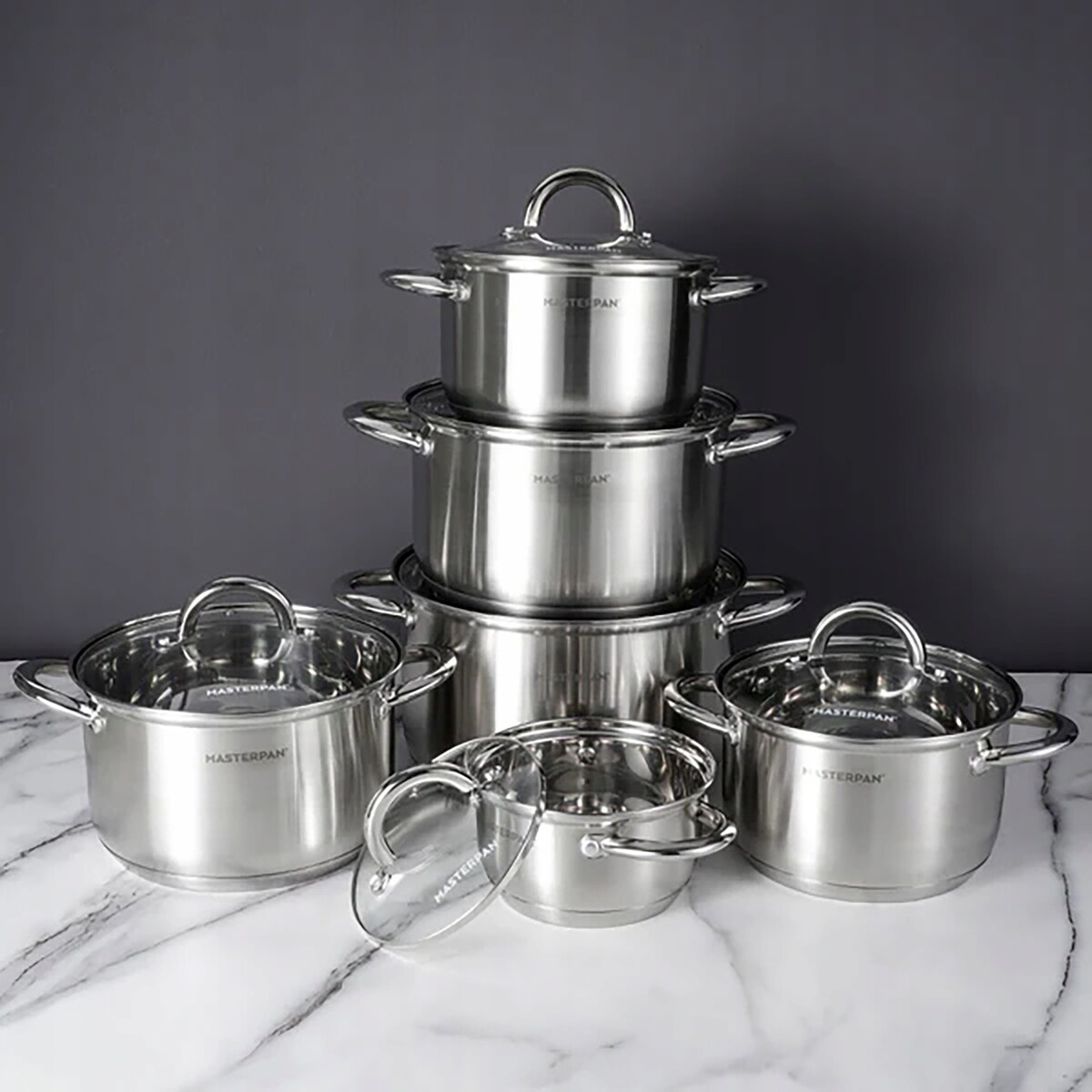 Zestaw 12 Garnków Ze Szklanymi Pokrywkami Indukcja I Gaz