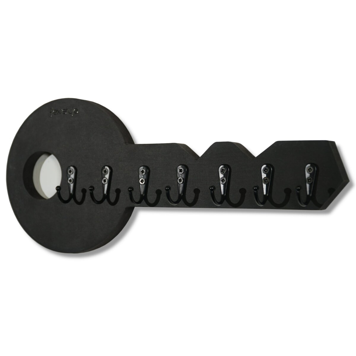 Drewniany wieszak na klucze Klucz Czarny