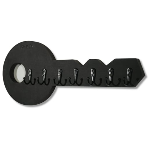 Drewniany wieszak na klucze Klucz Czarny