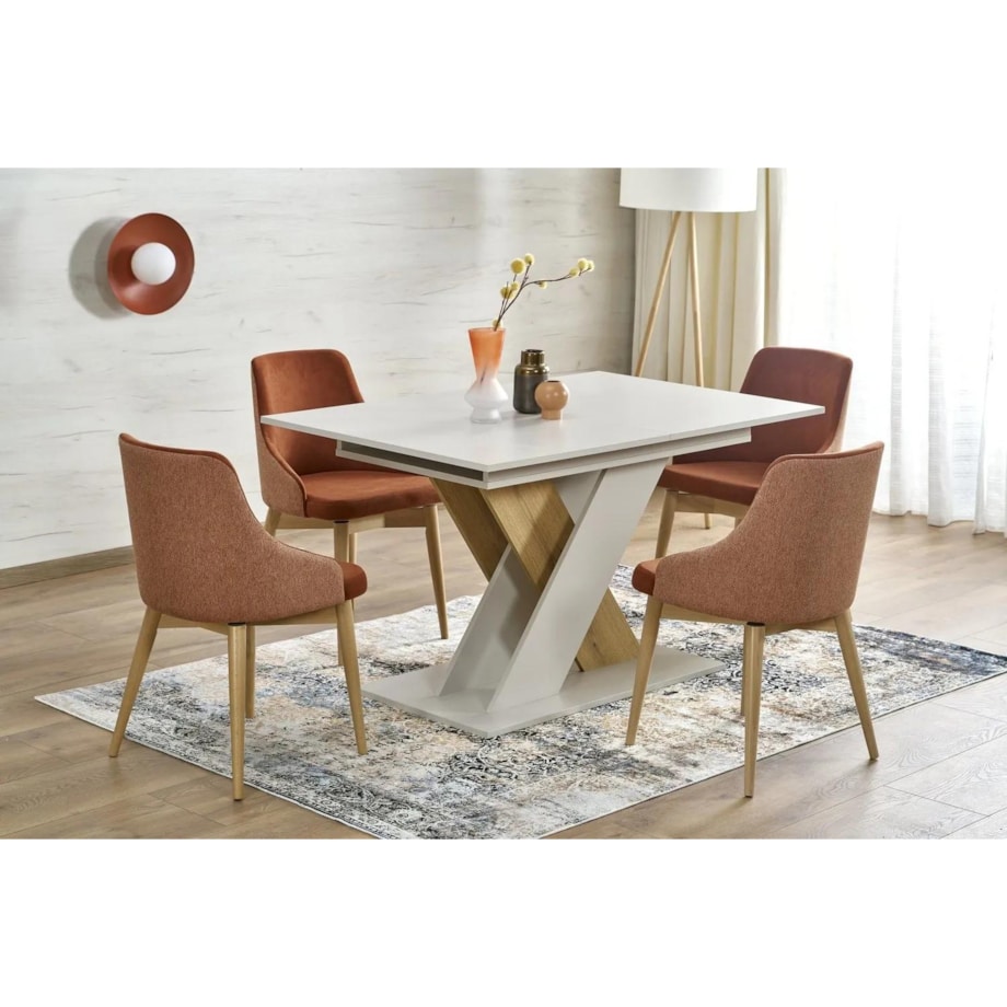 Stół rozkładany XARELTO 130(175)x85 kaszmirowy/dąb cremona