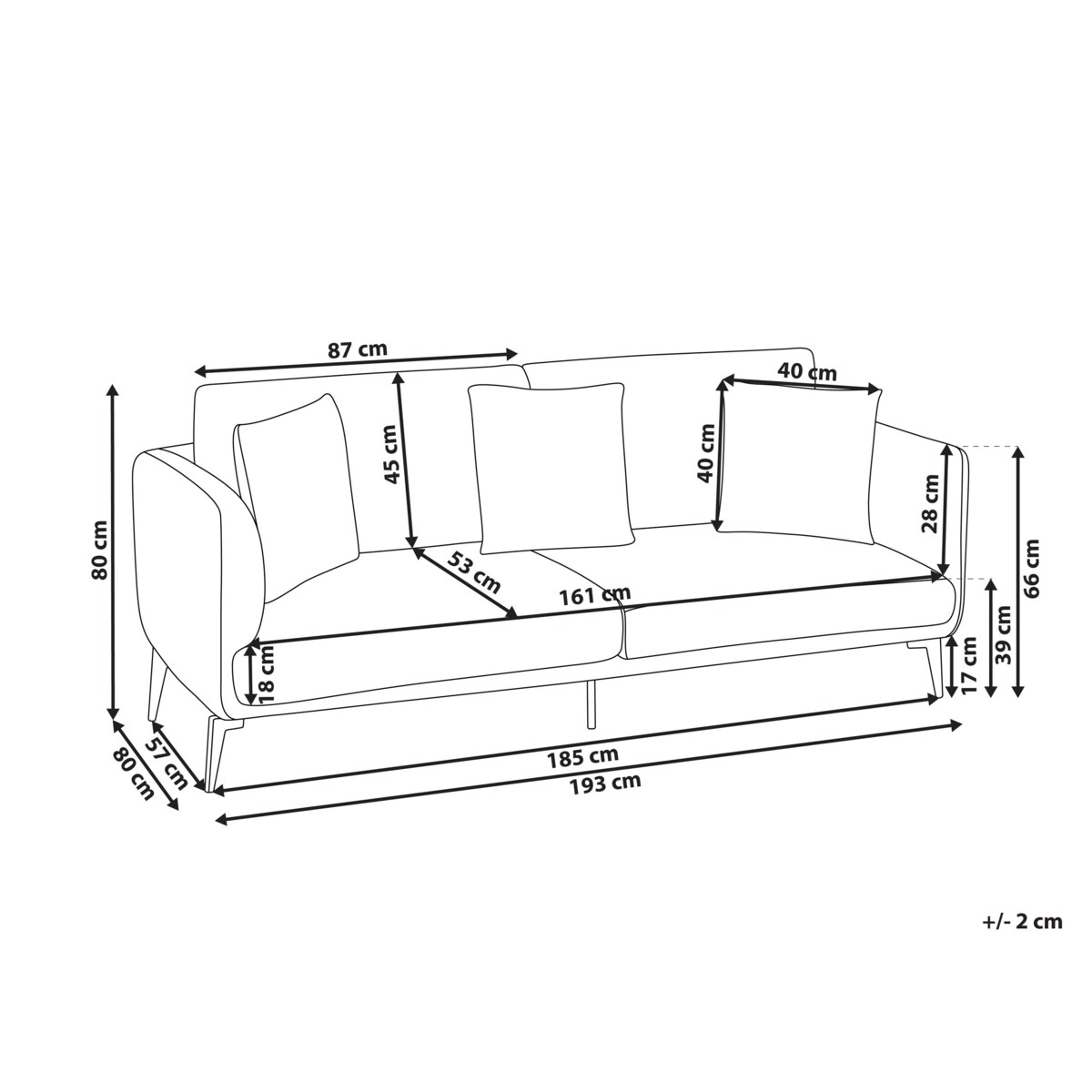 Sofa 3-osobowa welurowa beżowoszary BODUM