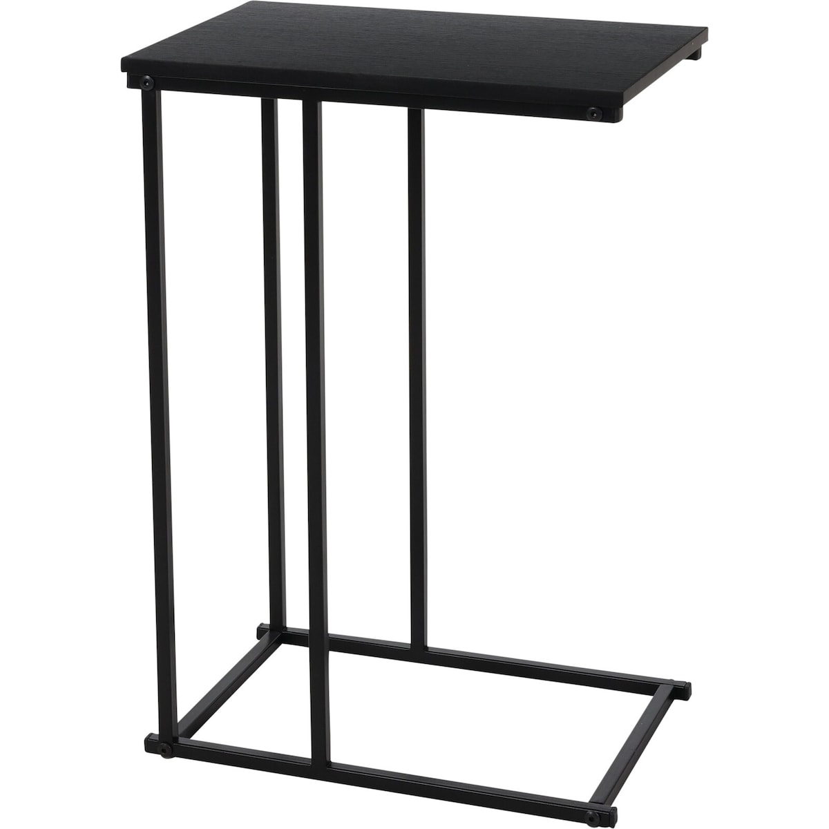 Stolik pomocniczy, boczny do kanapy, MDF i metal, 26 x 40 x 58 cm, kolor czarny