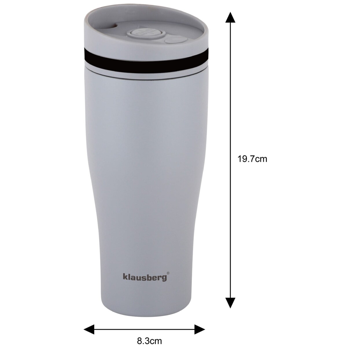 Kubek termiczny 380ml KLAUSBERG szary