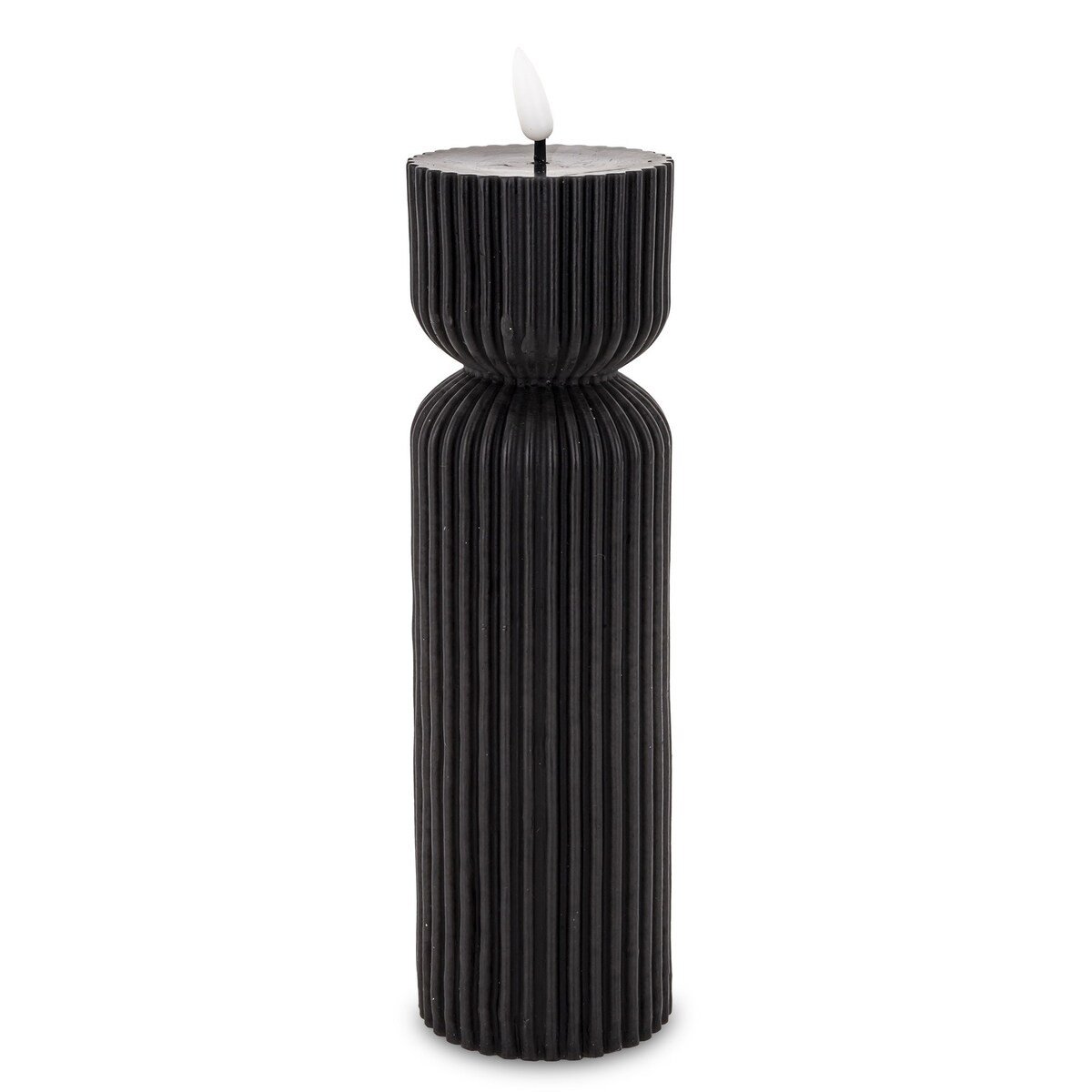 Świeca LED z tworzywa sztucznego i wosku 24,5x6x6 cm CANDEL czarna