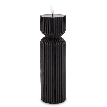 Świeca LED z tworzywa sztucznego i wosku 24,5x6x6 cm CANDEL czarna
