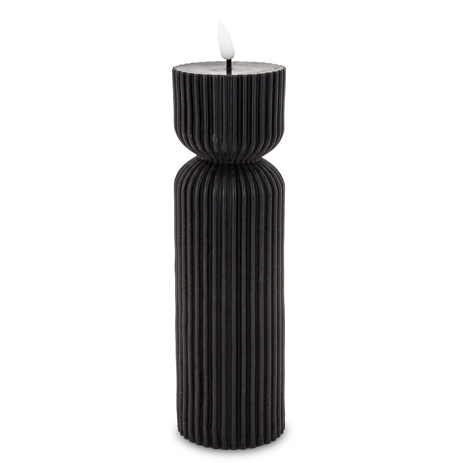 Świeca LED z tworzywa sztucznego i wosku 24,5x6x6 cm CANDEL czarna
