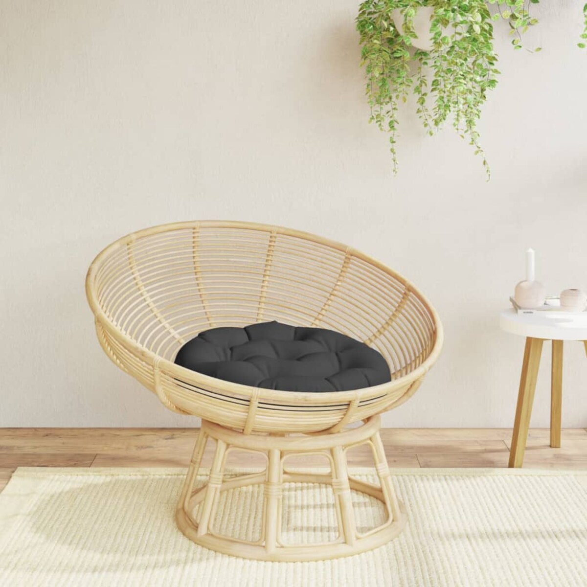 vidaXL Okrągła poduszka, czarna, Ø 60 x11 cm, tkanina Oxford