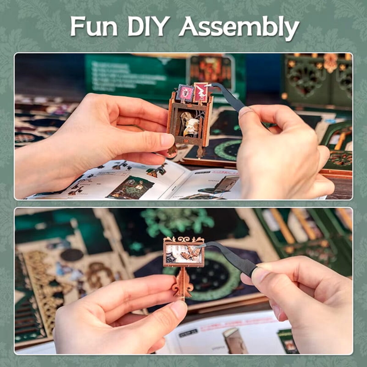 Miniaturowy domek mini Book Nook - Niezwykłe Herbarium - CuteBee