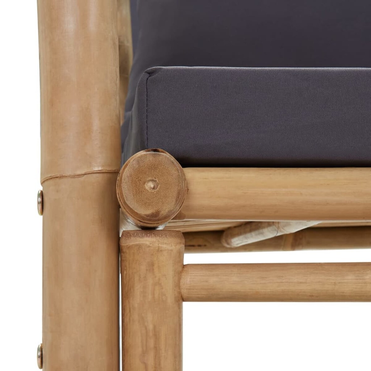 vidaXL Ławka ogrodowa z poduszkami, 115 cm, bambusowa