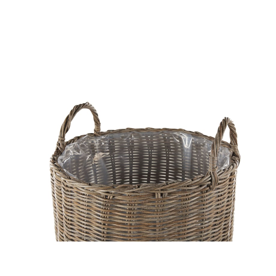 Zestaw 2 koszy na kwiaty z technorattanu brązowy BITOLA