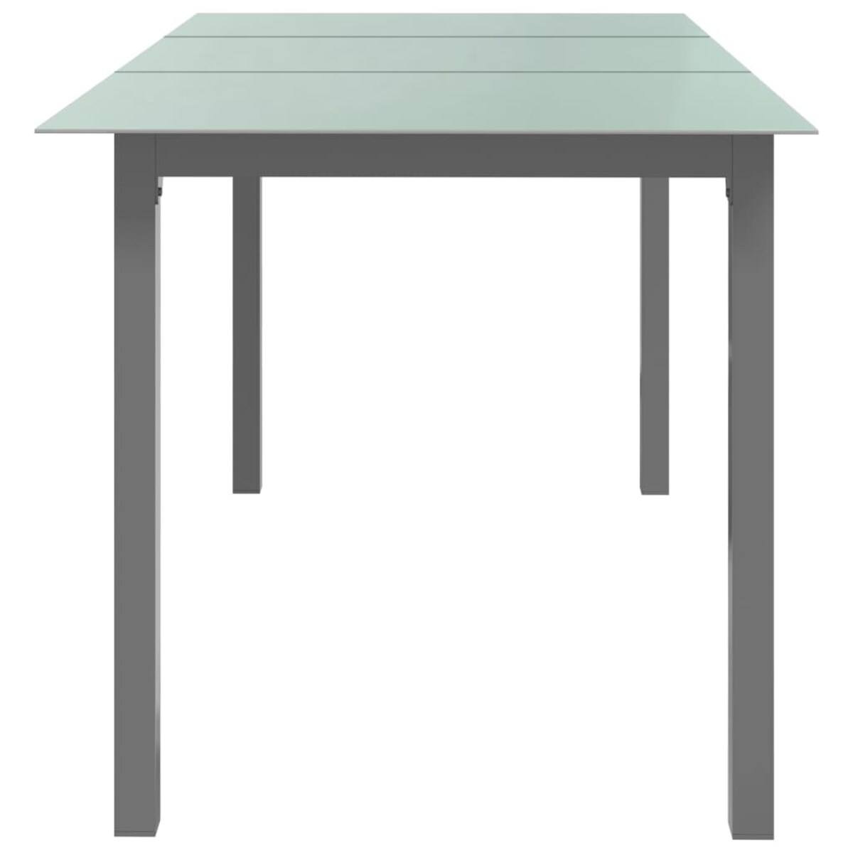 vidaXL Stół ogrodowy, jasnoszary, 150x90x74 cm, aluminium i szkło