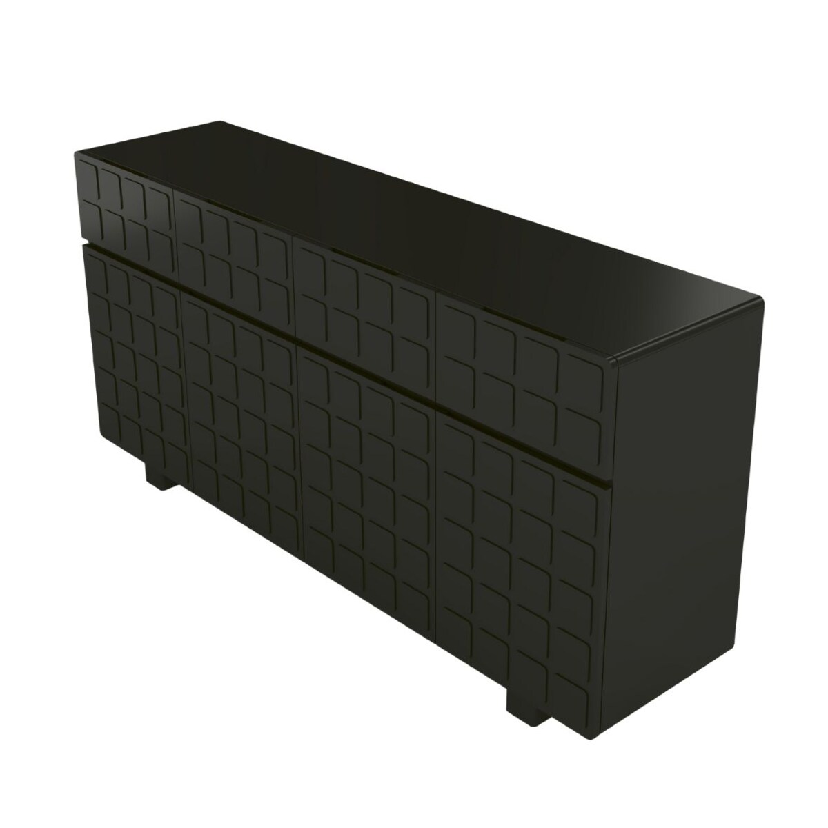 Nowoczesna komoda z frontami 3D Skandica CUBO LONG / kolor czarny / szer. 169 cm