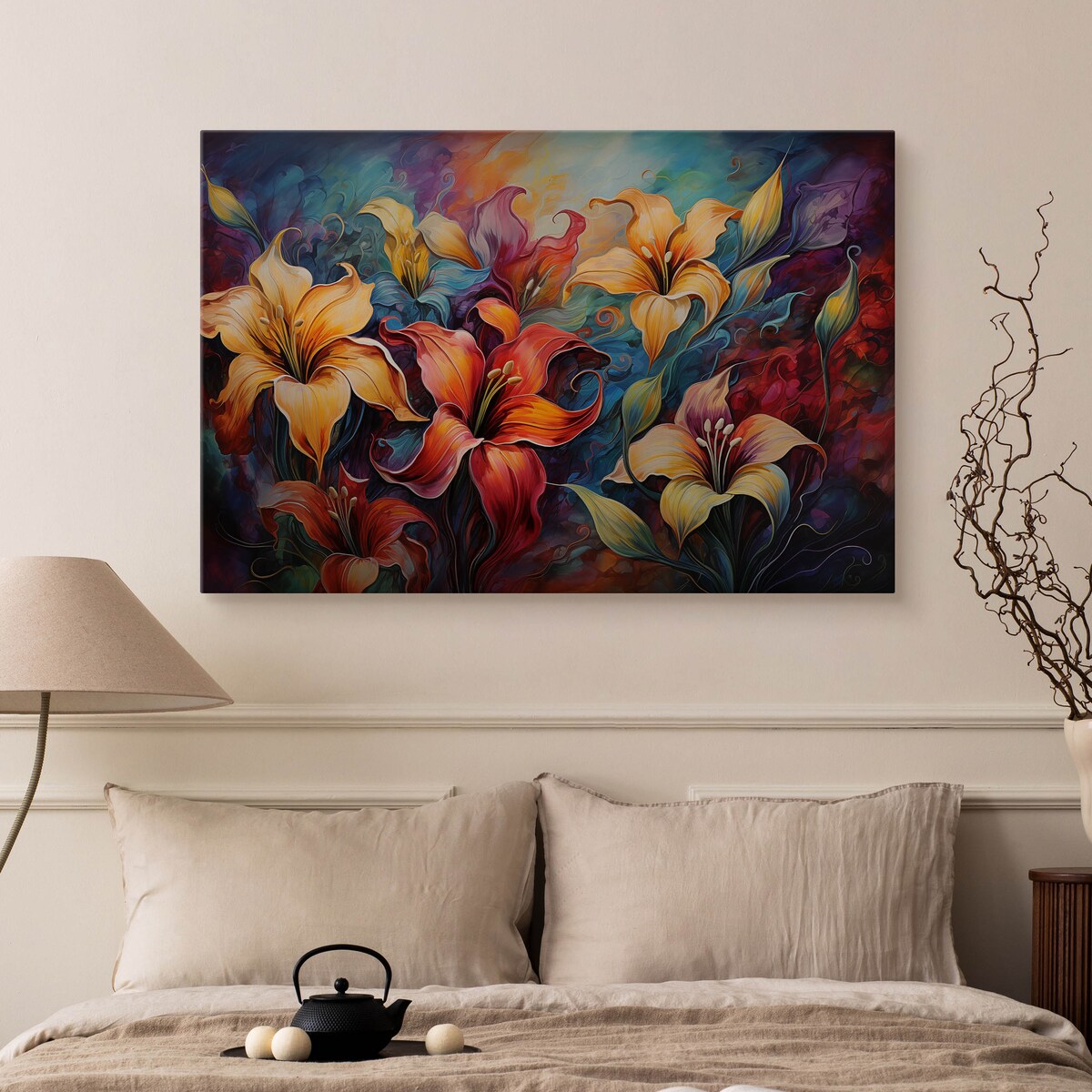 Obraz Do Salonu Sypialni Tropikalne Kwiaty Natura Rośliny Abstrakcja 120x80cm