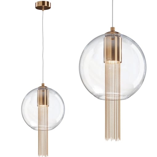 Lampa salonowa wisząca Flusso P095PL-01BZ1 ball przeźroczysta