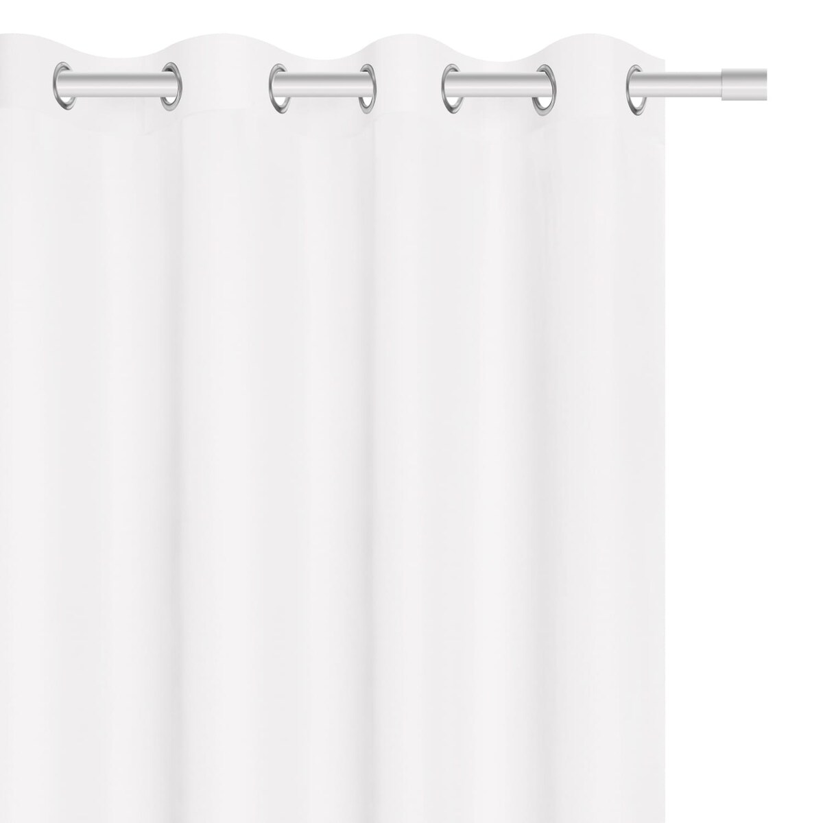 Biała Zasłona Gotowa 140 x 250 na Przelotkach matowa Dekoracyjna Zwiewna