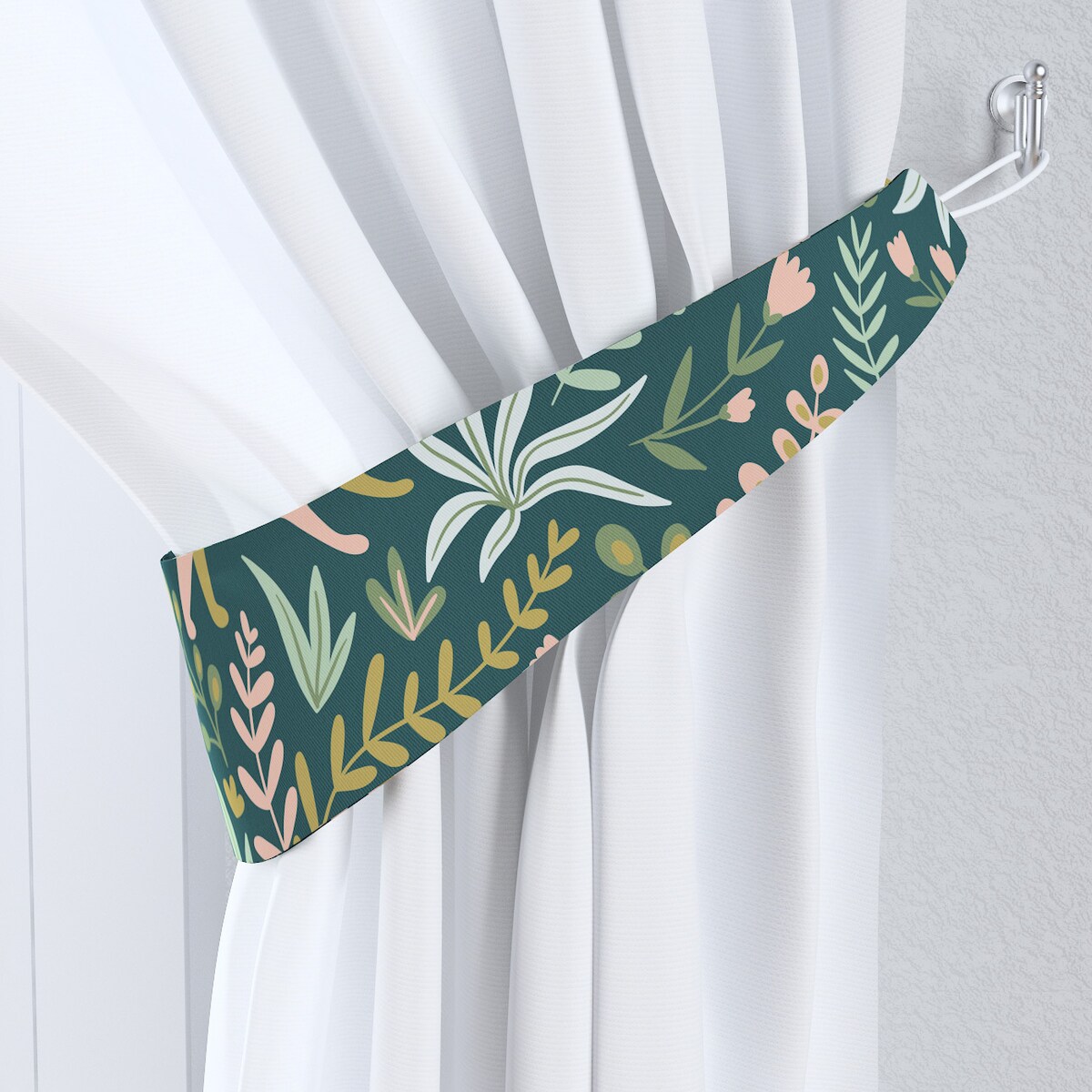 Podwiązka do zasłon, dinozaury na zielonym tle, 12 x 70 cm, Magic Collection