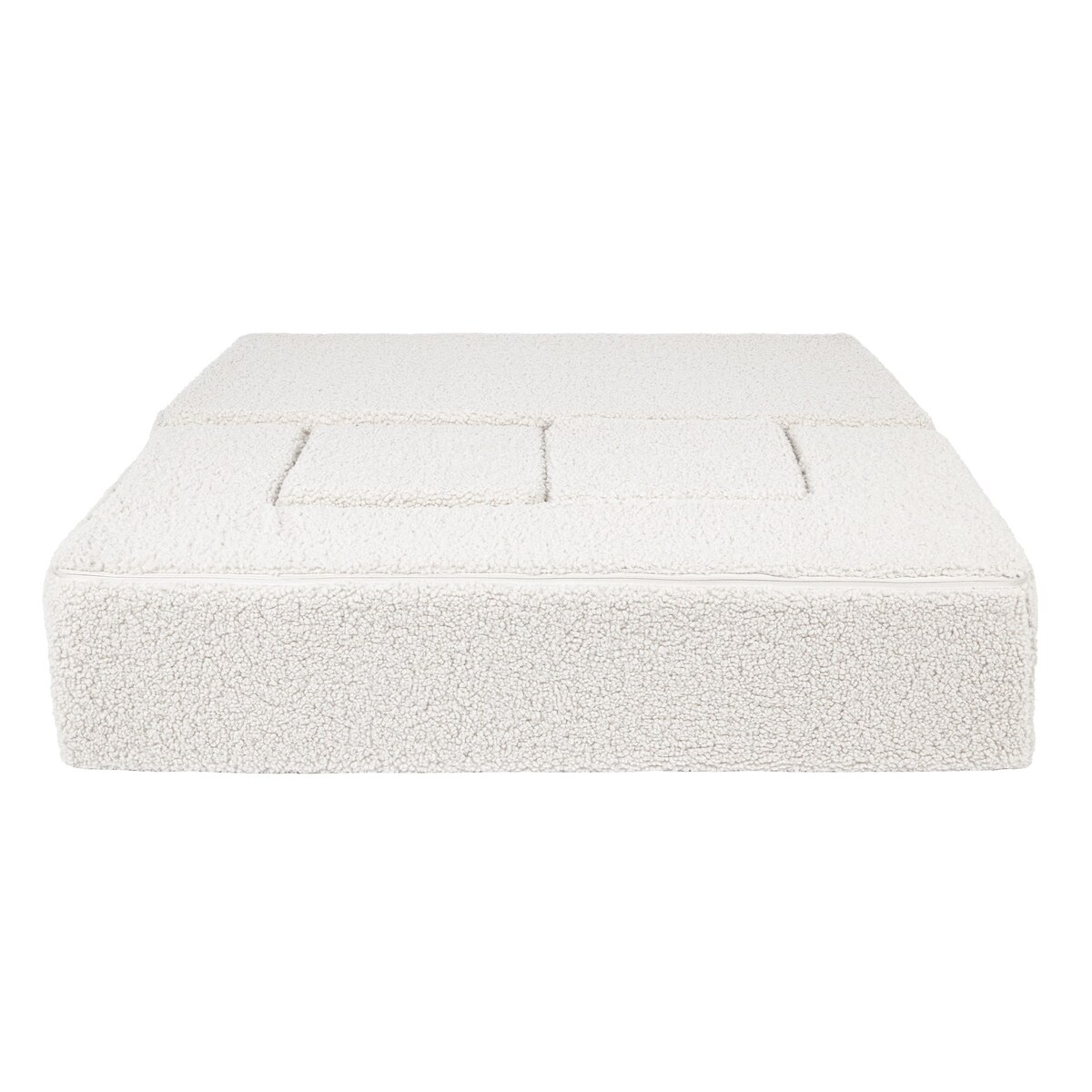 Piankowa Sofa Kostka dla Dzieci - Sofa do Pokoju Dziecięcego, Bearly, Kremowa