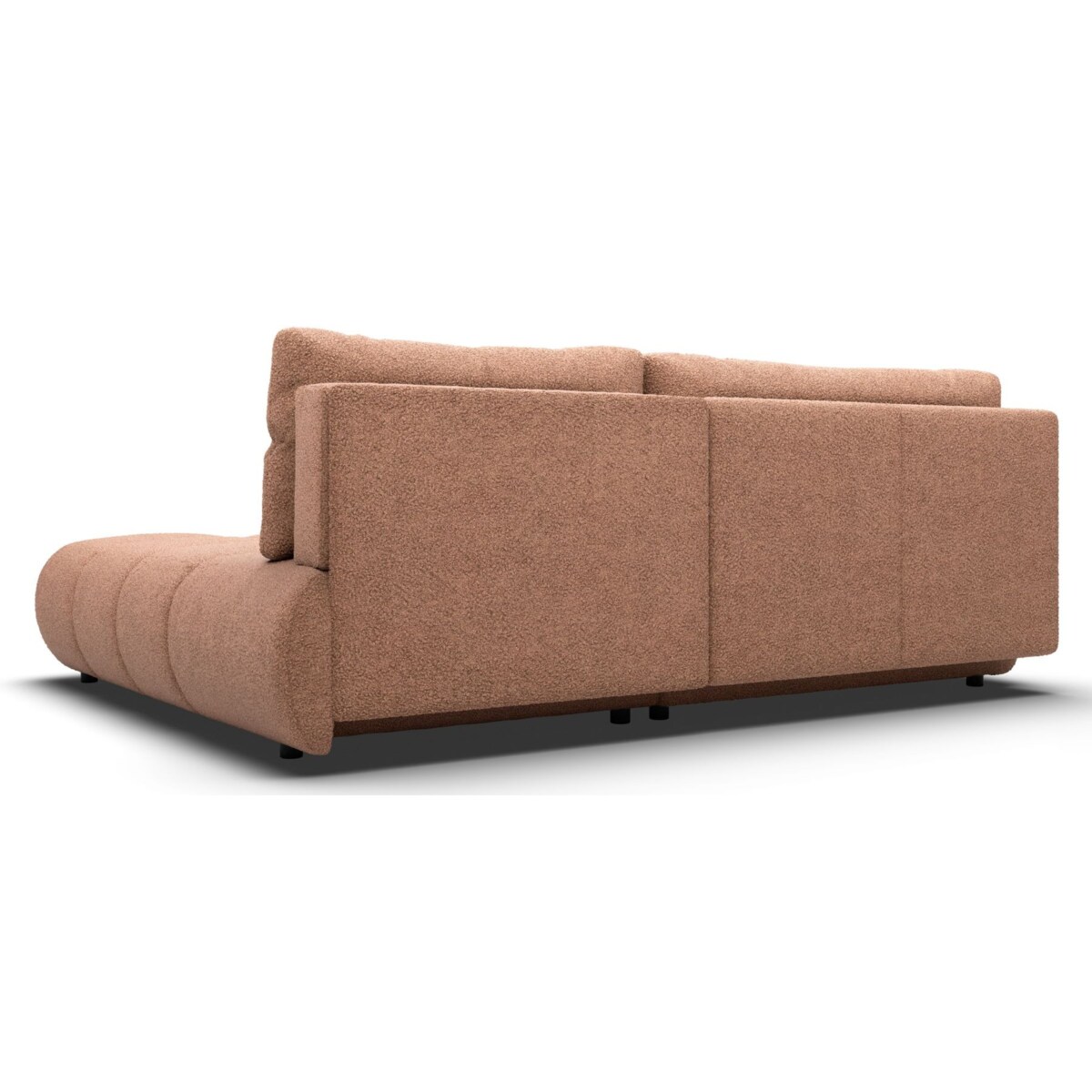 Pikowany Narożnik MILA rozkładany bez boczków prawy ceglasty