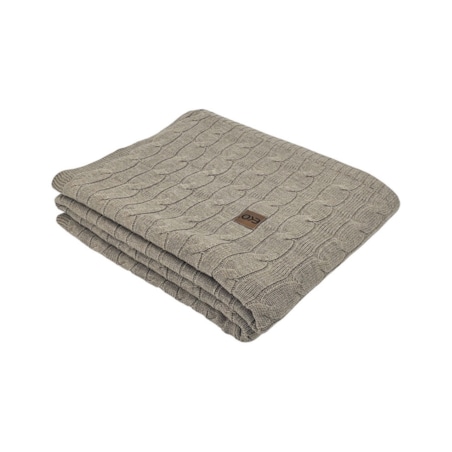 Koc dzianinowy kaszmir 200x220 cm – VERONA200 TAUPE