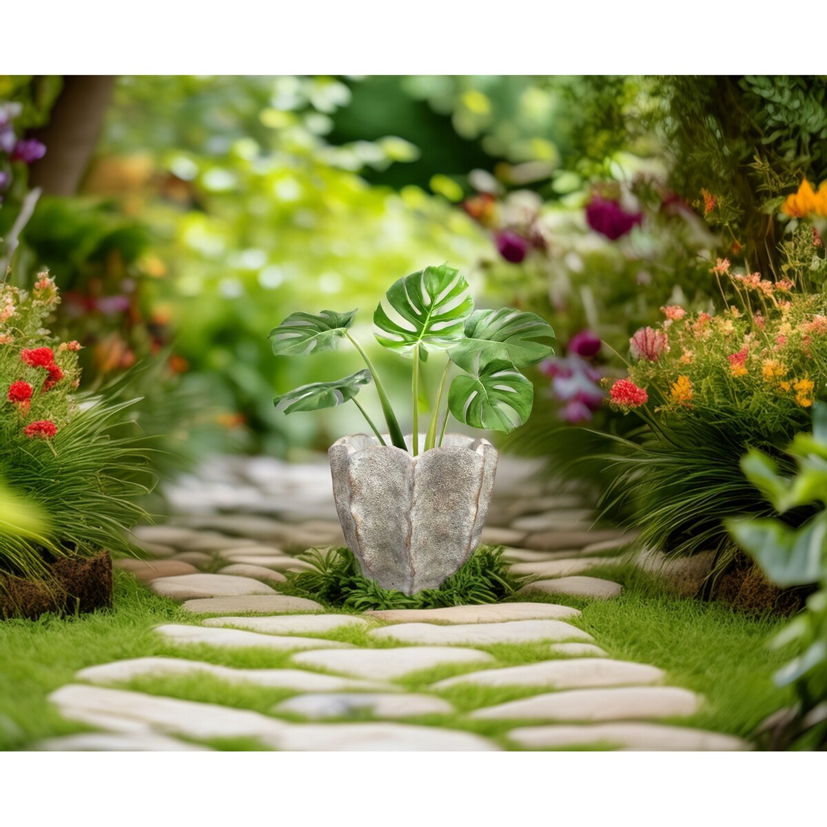 DONICZKA BETONOWA DUŻA 23cm osłonka doniczki na balkon taras zamiokulkas