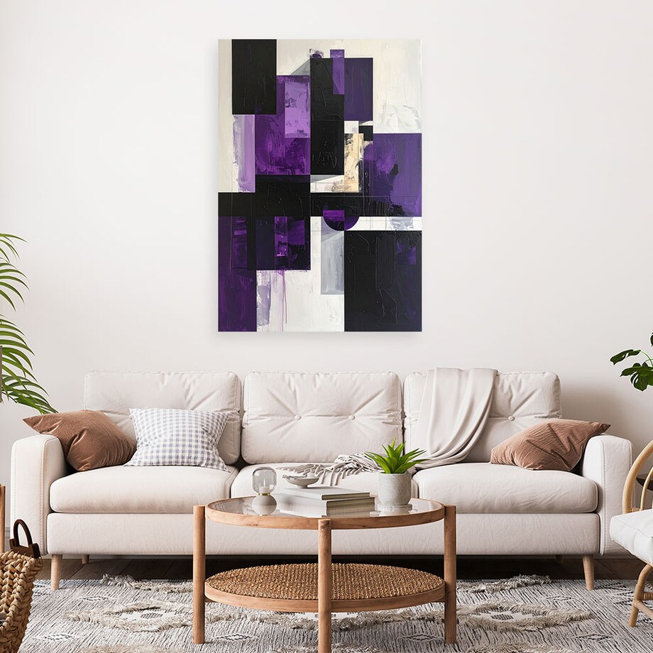 Obraz do salonu sypialni biura, Fioletowe kształty geometryczne
