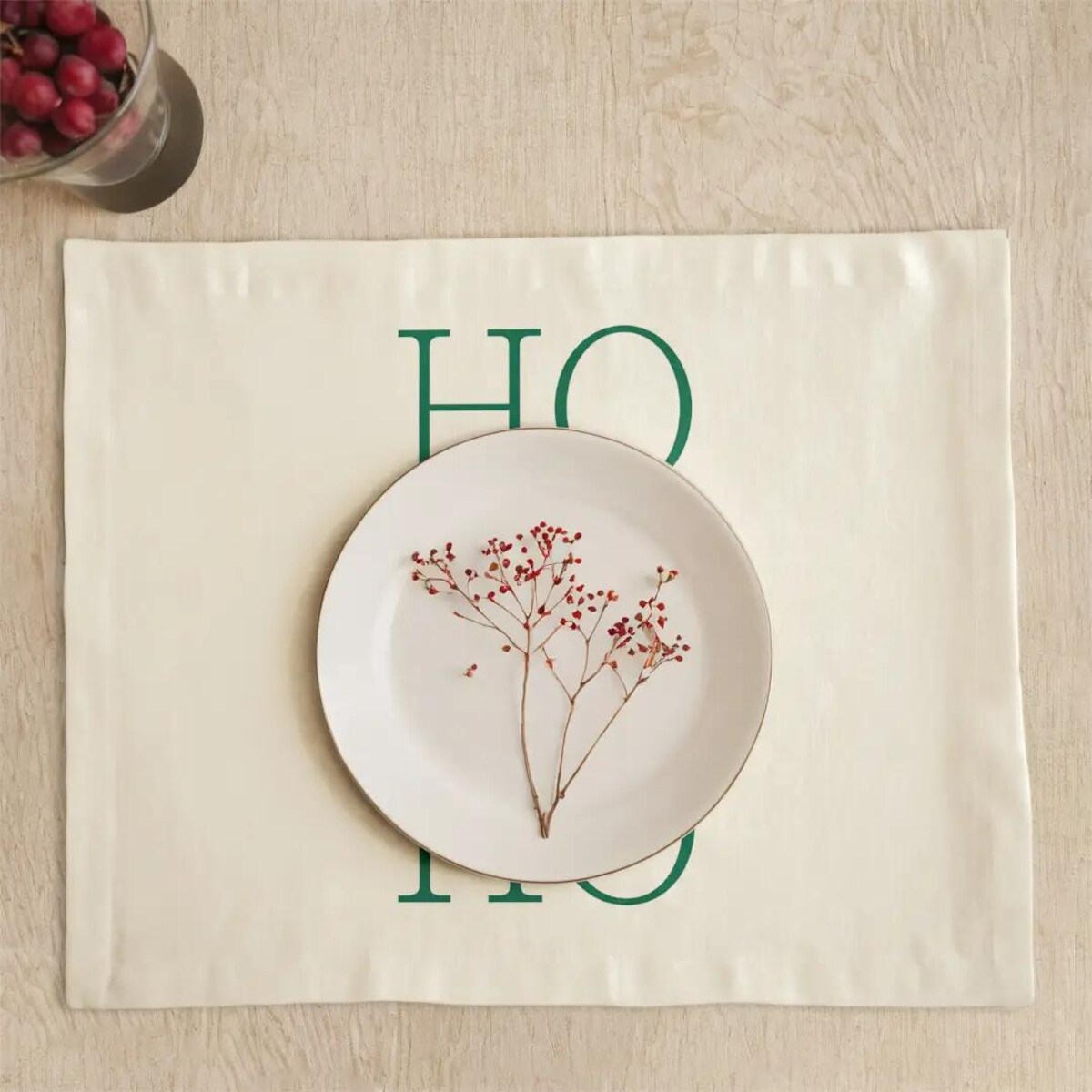 Podkładki świąteczne - HO HO HO - zielone
