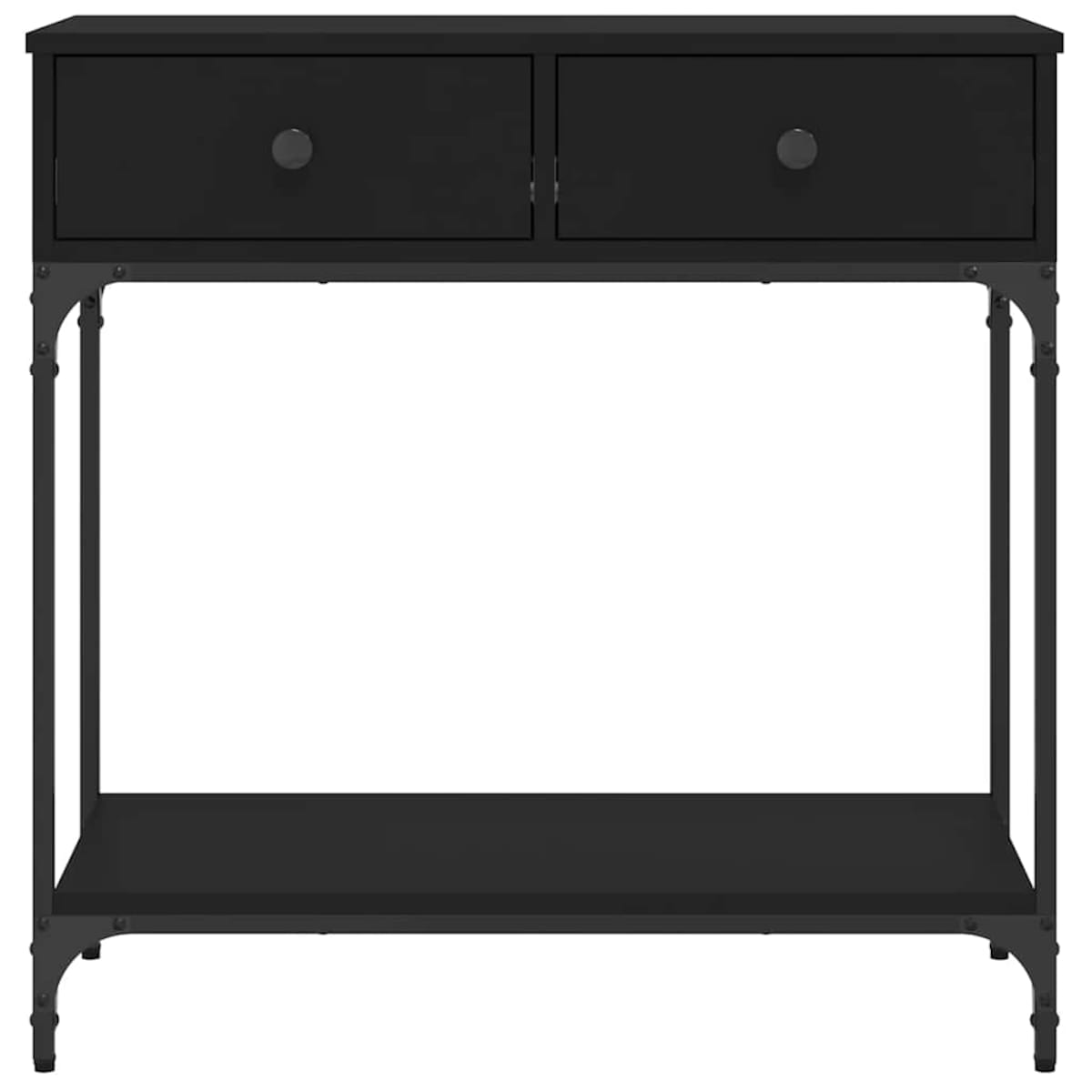 vidaXL Stolik konsolowy, czarny, 75x34,5x75 cm