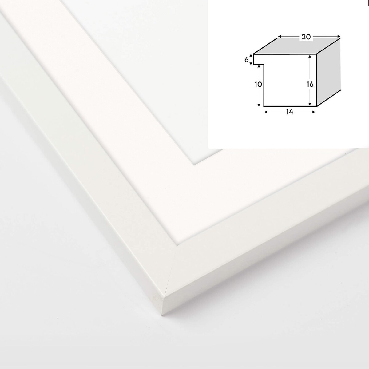 Ramka na zdjęcia z passe partout ramka 60x80 cm z okienkiem passe partout na zdjęcie 40x60 cm kolor biały FRAMAI®