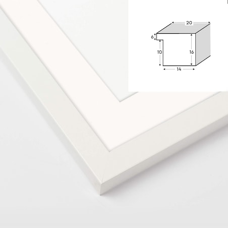 Ramka na zdjęcia z passe partout ramka 60x80 cm z okienkiem passe partout na zdjęcie 40x60 cm kolor biały FRAMAI®