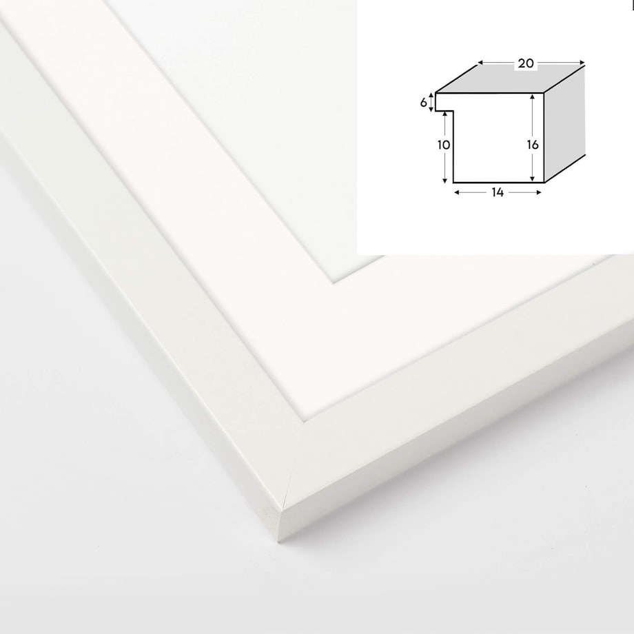 Ramka na zdjęcia z passe partout ramka 60x80 cm z okienkiem passe partout na zdjęcie 40x60 cm kolor biały FRAMAI®