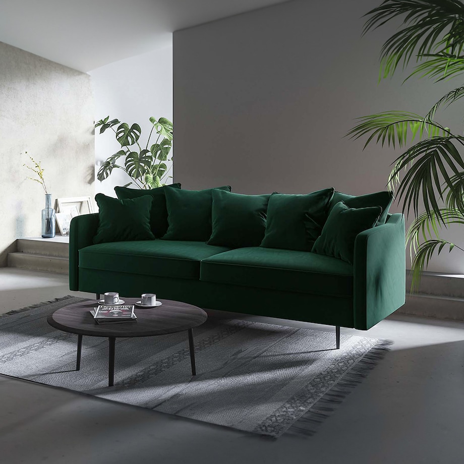 Esme 3-osobowa sofa - ciemnozielona