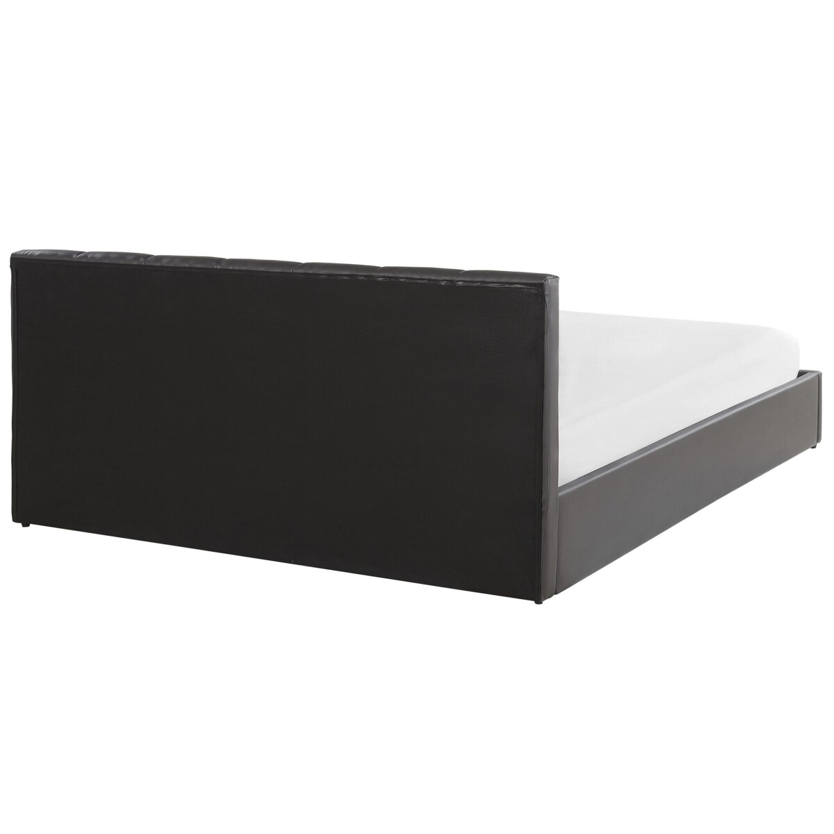 Łóżko z pojemnikiem Ekoskóra DREUX 180 x 200 cm Ciemnoszary