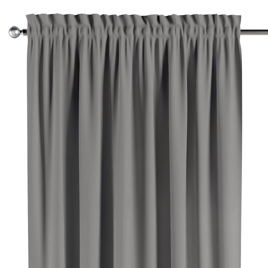 Zasłona na kanale z grzywką 1 szt. 130x245 szary