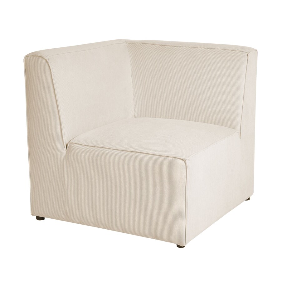 Narożnik modułowy 5-osobowy z otomaną sztruksowy lewostronny beżowy LEMVIG