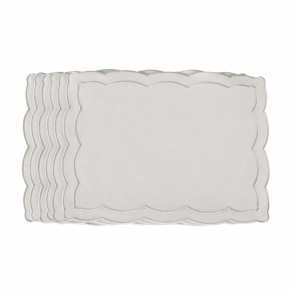 Haftowane podkładki Silver Onde - 6 sztuk