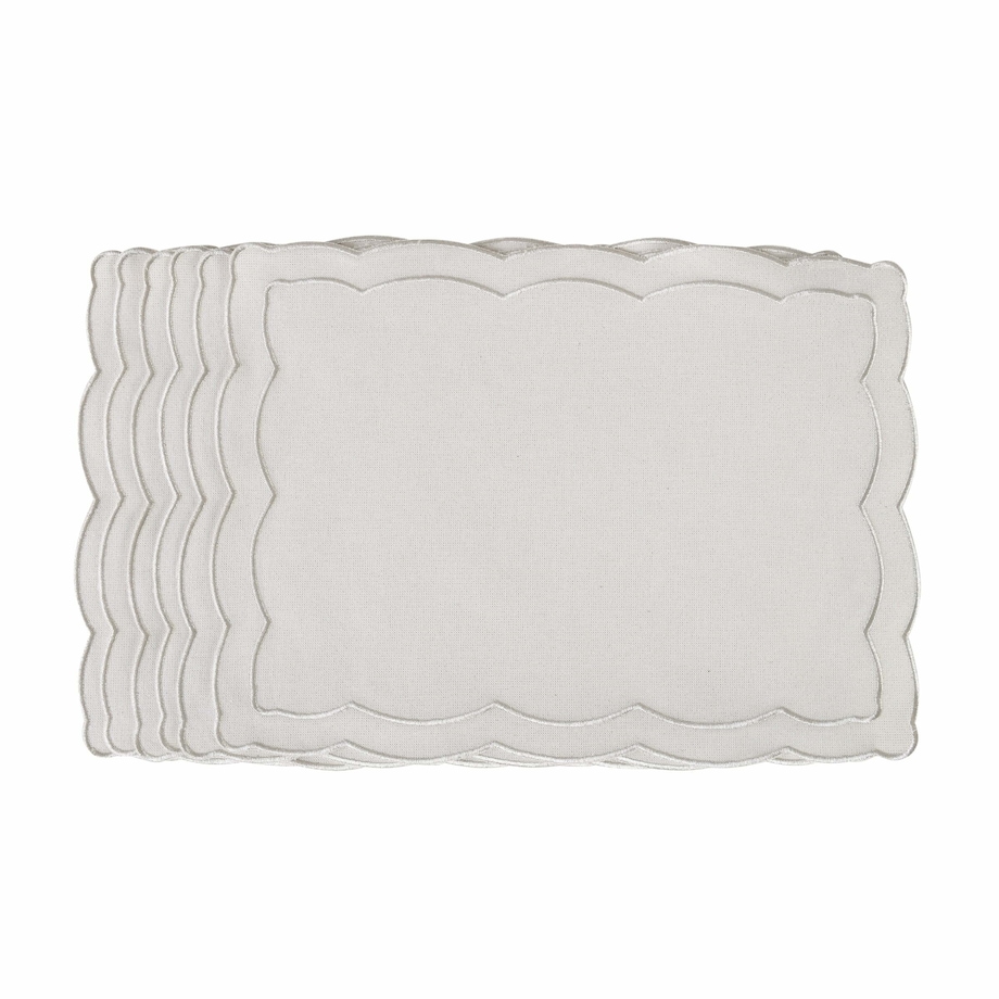 Haftowane podkładki Silver Onde - 6 sztuk