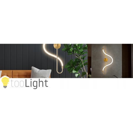 Kinkiet Lampa Ścienna Long Złota Lina Led