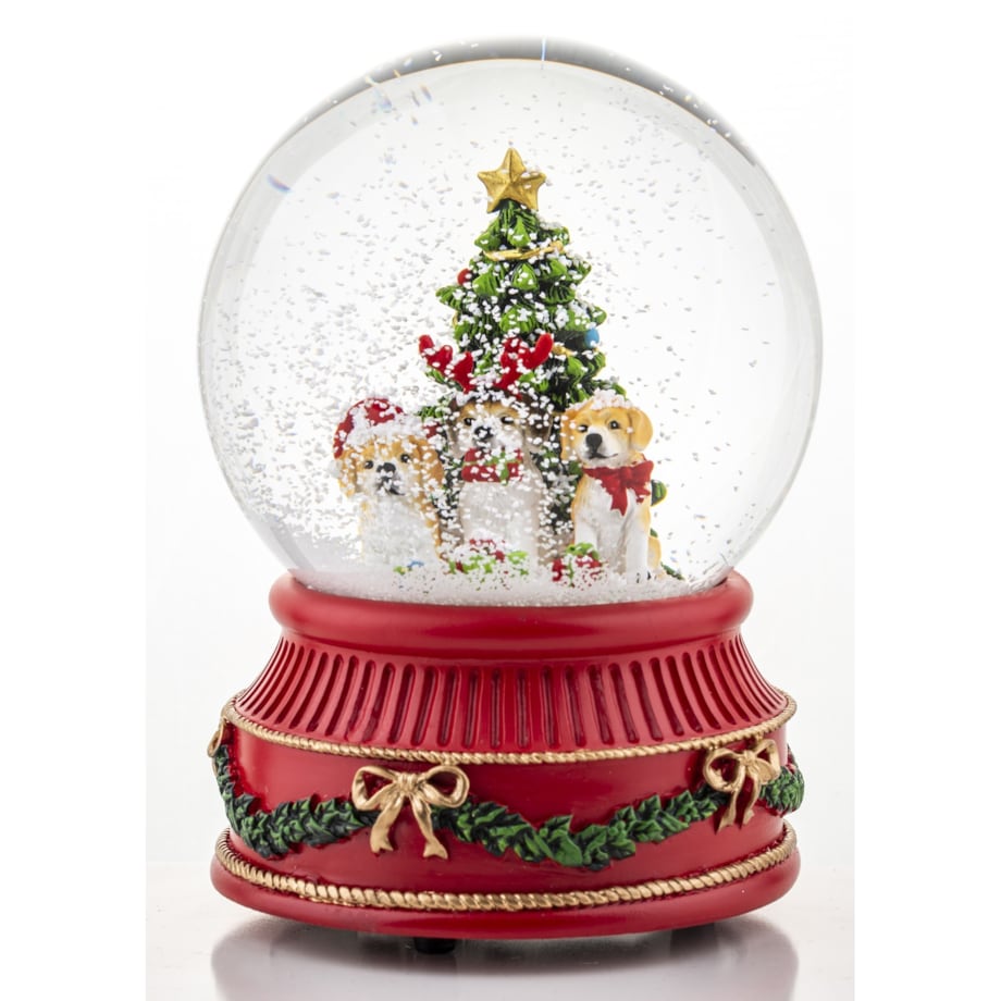 Szklana kula śnieżna z pozytywką 12,5x9x8,5 cm TRE CANI