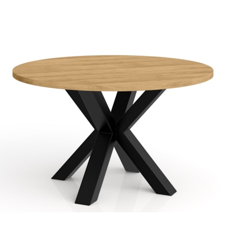 Stolik kawowy NEO okrągły 75 cm, metalowa podstawa-dąb hikora