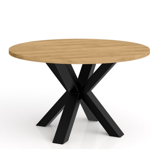 Stolik kawowy NEO okrągły 75 cm, metalowa podstawa-dąb hikora