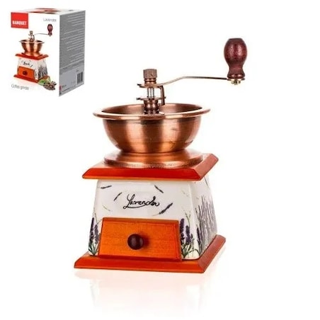 MŁYNEK RĘCZNY do mielenia kawy przypraw Lawenda na prezent bliskich babci