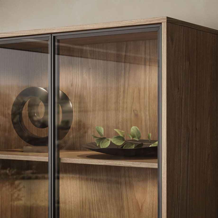 Witryna dwudrzwiowa ISA z oświetleniem LED, glina + columella