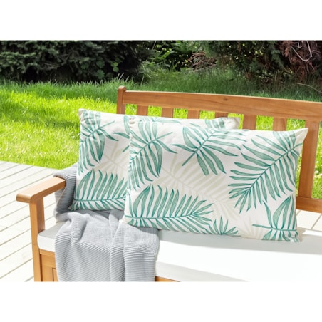 2 poduszki ogrodowe w liście 40 x 60 cm beżowy z zielonym POGGIO